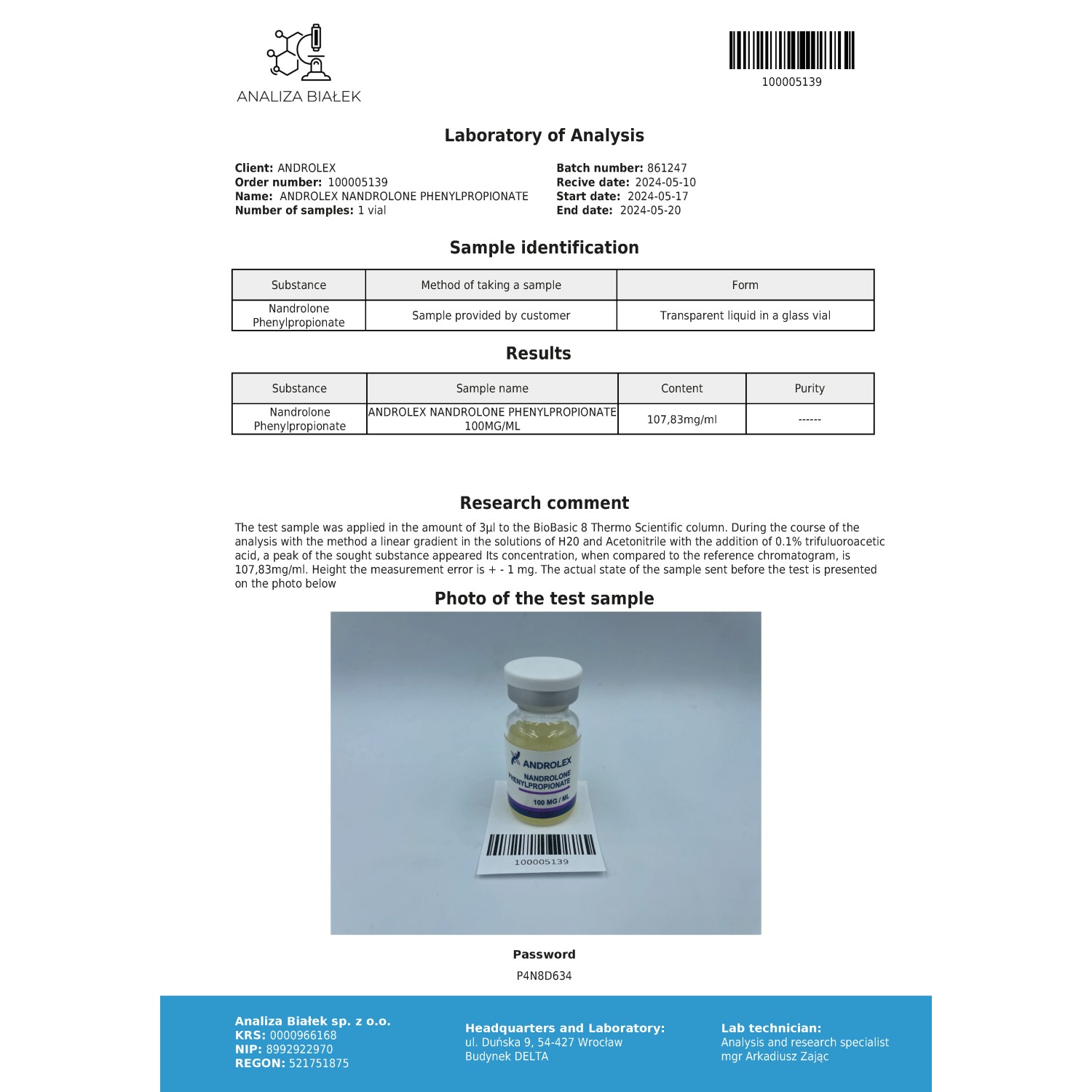 Nandrolone phenylpropionate Vial